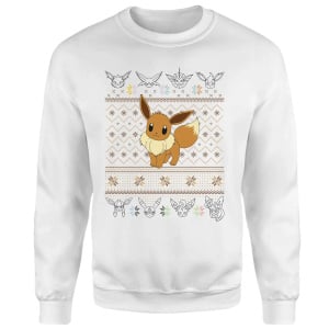 Pokemon Eevee Christmas Jumper - White