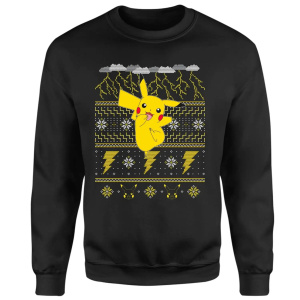 Pokemon Pikachu Christmas Christmas Jumper - Black