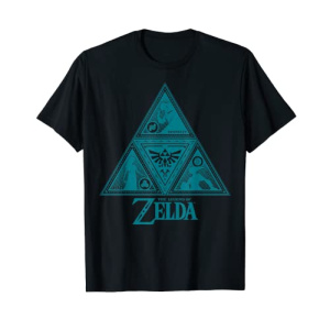 Legend of Zelda Teal Triforce Symbolism Graphic T-Shirt