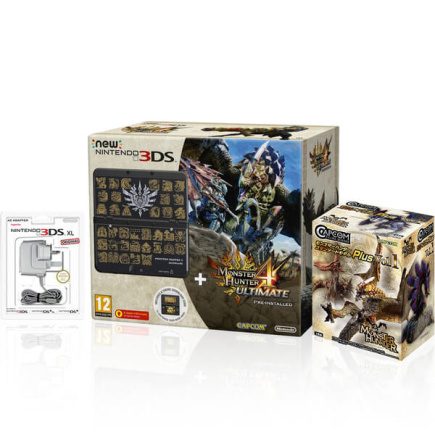 New Nintendo 3DS + Monster Hunter 4 Ultimate Pack + Monster Hunter Figures Plus Vol.1