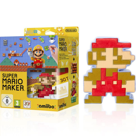 Super Mario Maker + Mario Classic Colours amiibo + 8-Bit Mario Soft Toy