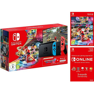 Nintendo Switch Neon + Mario Kart 8 Deluxe + 3 Month Nintendo Switch Online Membership