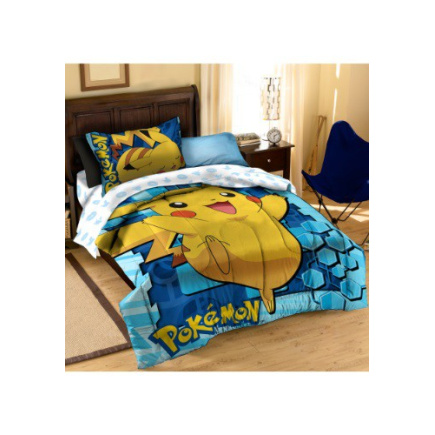Pokemon Pikachu Twin/Full Comforter with Pillow Set