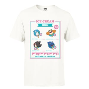 Official Sonic the Hedgehog Ice Cream Menu White Unisex T-shirt