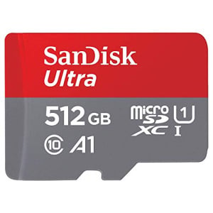 SanDisk 512GB Ultra microSDXC UHS-I Memory Card with Adapter
