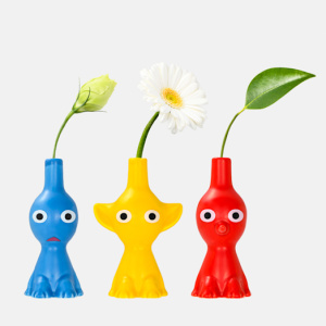 Pikmin Single-Flower Vase Set (Red+Yellow+Blue)