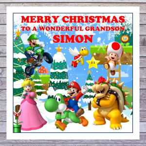 Personalised Gaming Super Mario Theme Christmas Cards