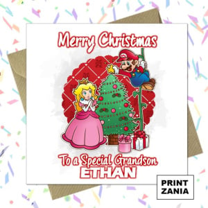 Customisable Mario Christmas Card