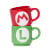 Nintendo Super Mario Brothers Initial Mugs Set