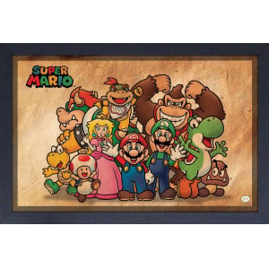 Super Mario Vintage Framed Print 13 x 19