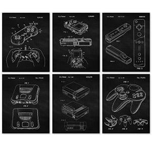 Vintage Video Games Console Controller Patent Prints, 6 (8x10)