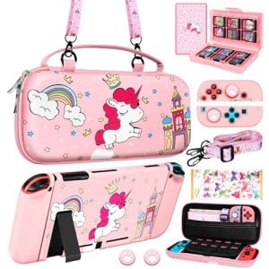 Gurgitat 9in1 Unicorn Switch Case for Nintendo Switch Carrying Cases & Storage Accessories