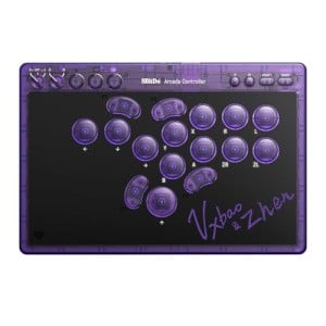 8BitDo All-Button Arcade Controller for Switch & Windows – 3 Connection Modes, Low-profile Linear Switches, 4 Programmable Buttons, Hot-swappable PCB - Transparent Purple Signature Edition