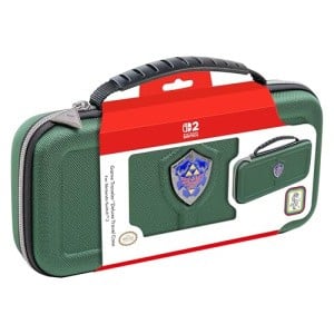 Game Traveler Deluxe Travel Case for Nintendo Switch 2, OLED, Zelda Hylian Shield, Green