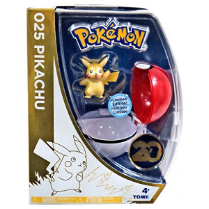 Pokemon 20th Anniversary Pikachu Figure with Metallic Pokeball