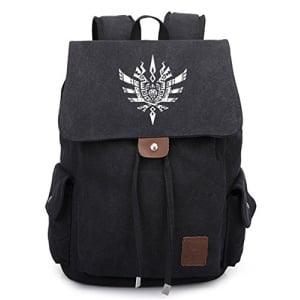 Gumstyle Monster Hunter MH Vintage Canvas Backpack Anime Book Bag Casual School Bag