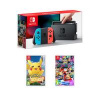 Nintendo Switch Neon Console with Pokemon: Let's Go! Pikachu and Mario Kart 8 Deluxe