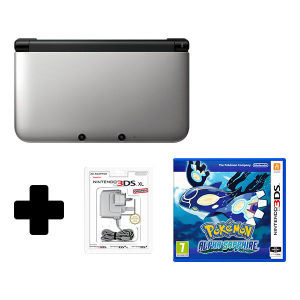 Nintendo 3DS XL Silver/Black Pokemon Alpha Sapphire Pack