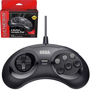 Retro-Bit Official Sega Genesis 6-Button Arcade Controller Pad- Original - Black - Sega Genesis