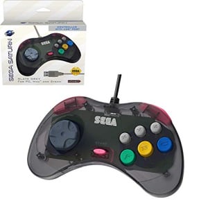 Retro-Bit Official Sega Saturn Control Pad USB - Slate Grey
