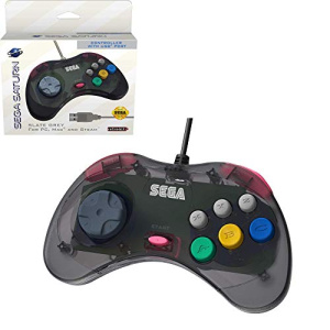 Retro-Bit Official Sega Saturn Control Pad USB - Slate Grey