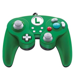 Super Mario Bros Luigi GameCube Style Wired Fight Pro Controller