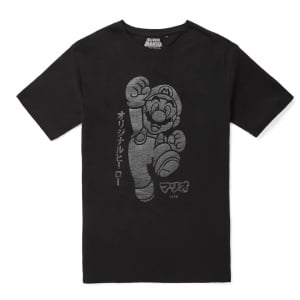 Nintendo Original Hero Mario Here We Go T-Shirt - Black