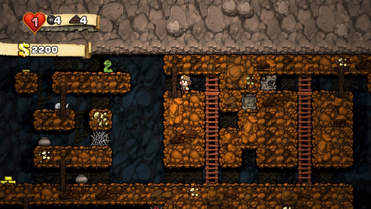 Screenshot taken from the Spelunky game.