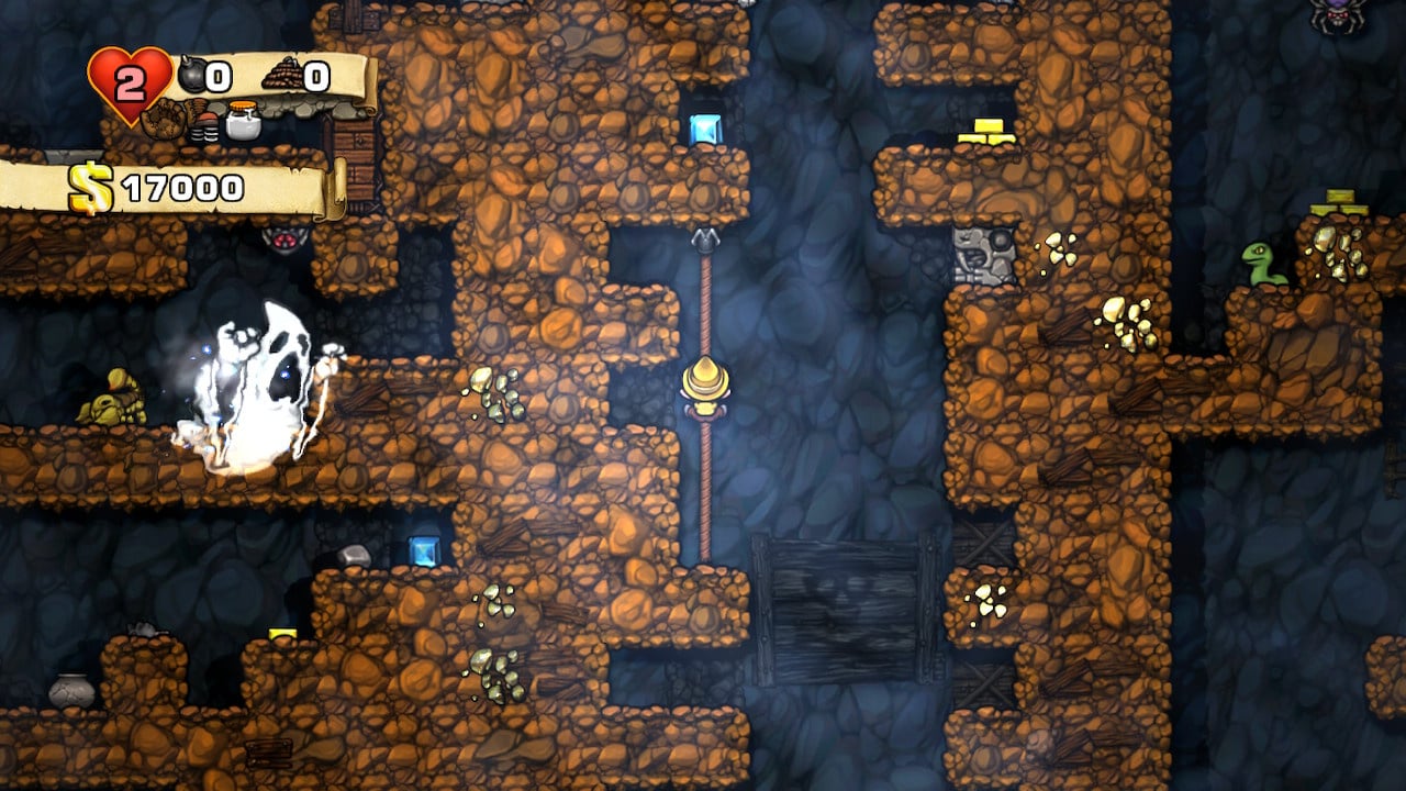 Screenshot taken from the Spelunky game.