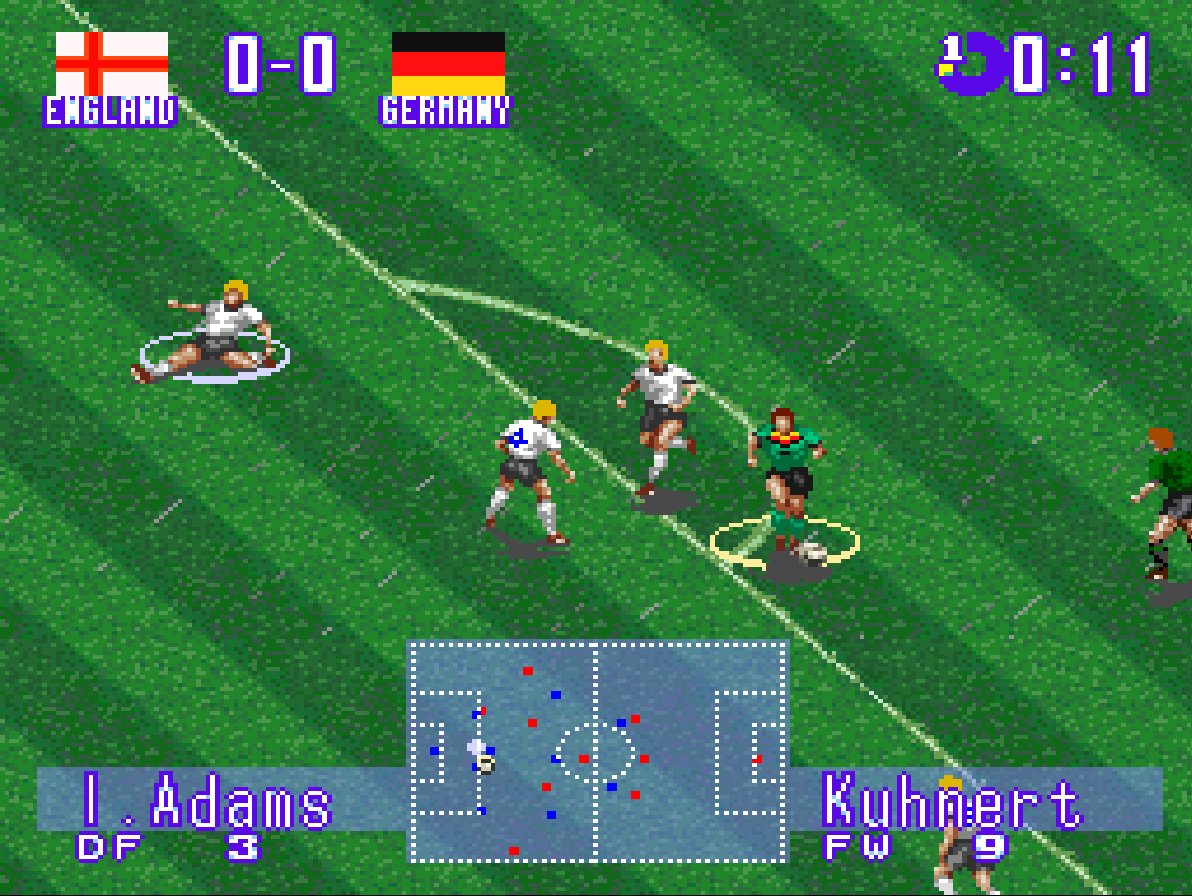 Screenshot of International Superstar Soccer Deluxe (PlayStation, 1995) -  MobyGames