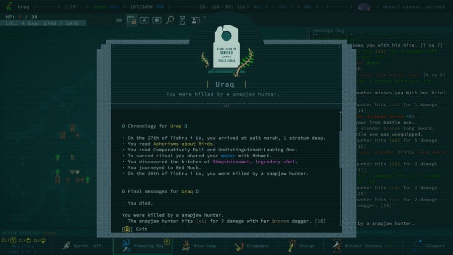 Examen des grottes de Qud - Capture d'écran 4 sur 6