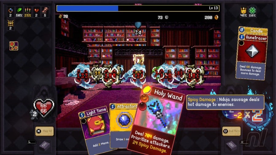 Vampire Crawlers: The Turbo Wildcard from Vampire Survivors - Capturado no Nintendo Switch (Modo portátil)