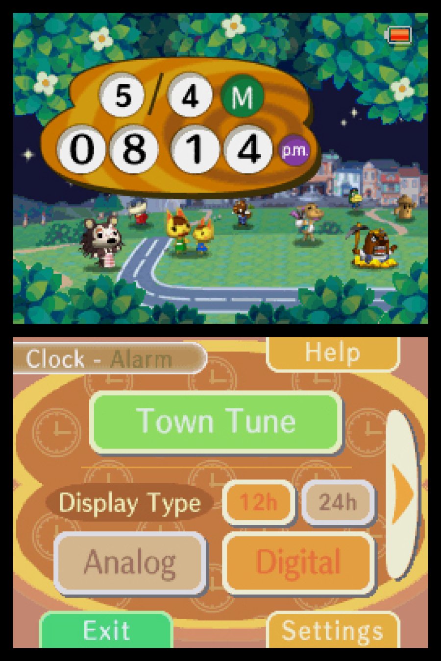 Animal Crossing Clock Dsiware Screenshots