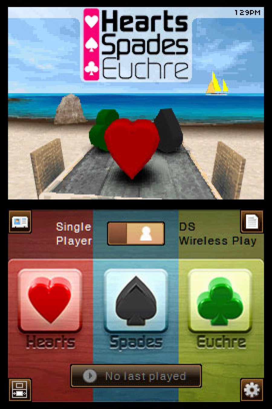 Hearts Spades Euchre (DSiWare) Screenshots