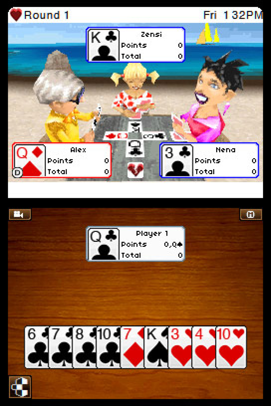 Hearts Spades Euchre (DSiWare) Screenshots