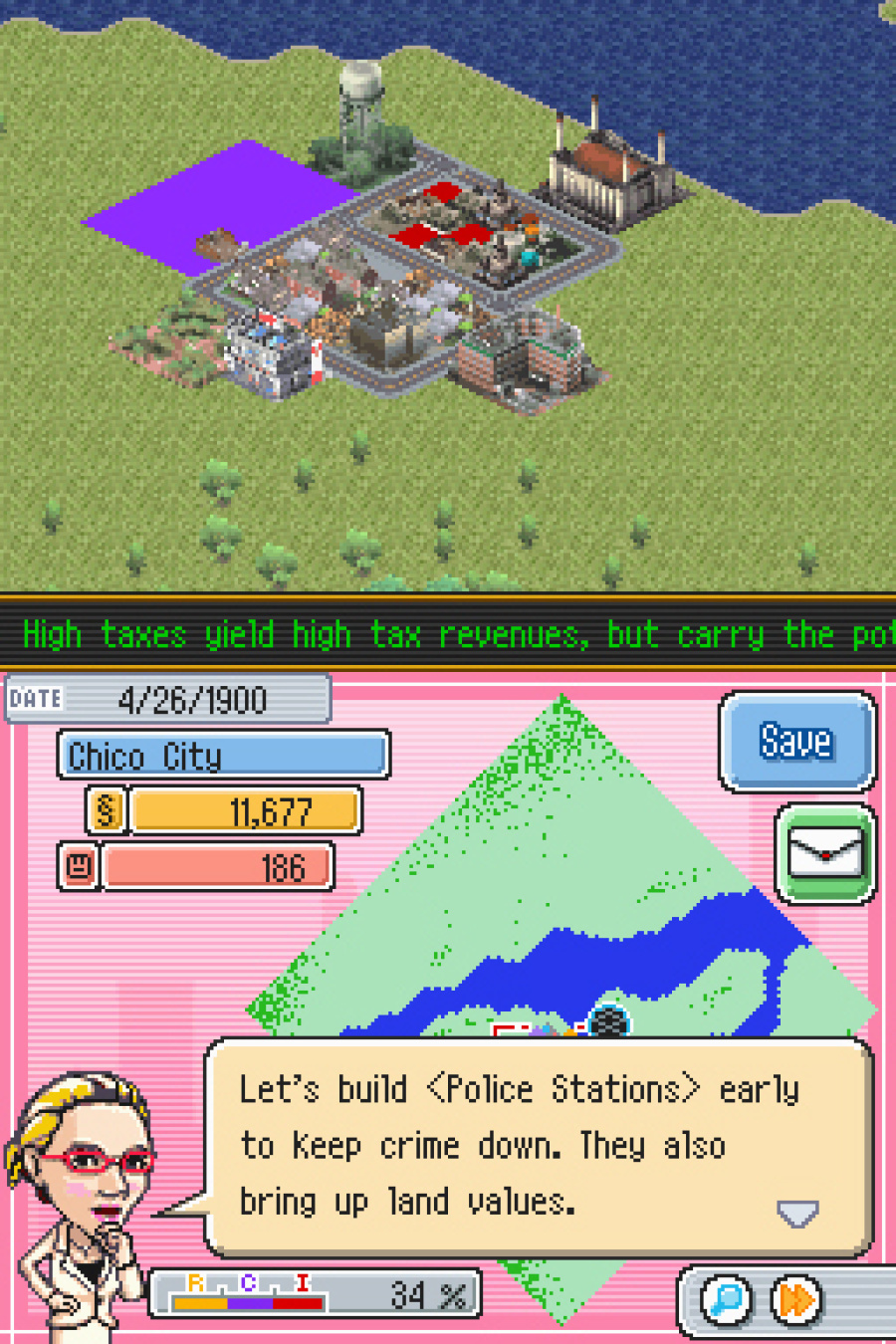 SimCity DS Screenshot