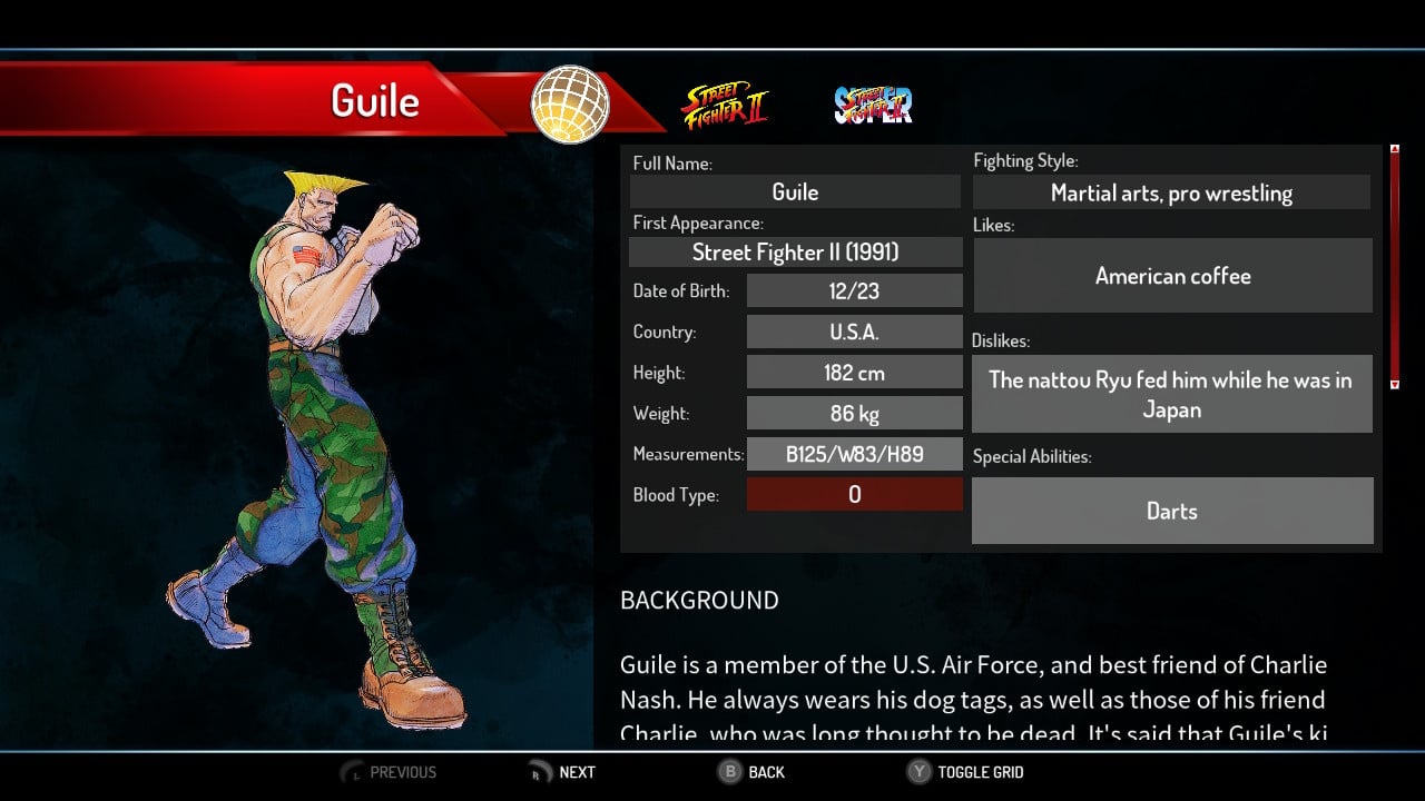 Guile Ultra Street Fighter 4 Omega Edition moves list, strategy