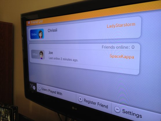 Joe - This is what the Wii U friends list looks like.