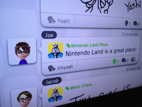 Joe - Wii U, where "unyeah" is a thing. <i title=